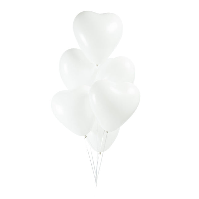 Globos Corazones Blancos 30cm 6pcs