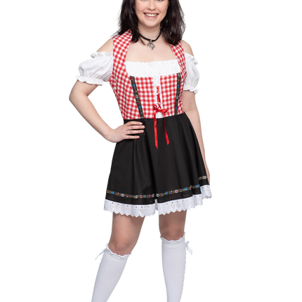 Oktoberfest Vestido Dirndl Oktoberfest Rojo Blanco Negro Señoras