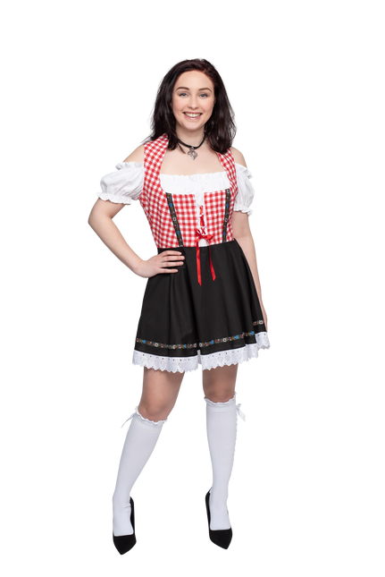 Oktoberfest Vestido Dirndl Oktoberfest Rojo Blanco Negro Señoras