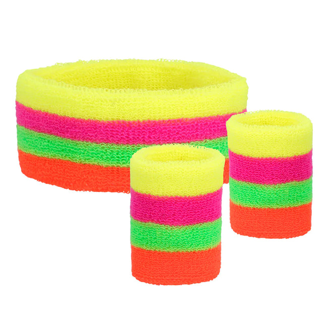 Bandas de sudor de colores Neon 3pcs