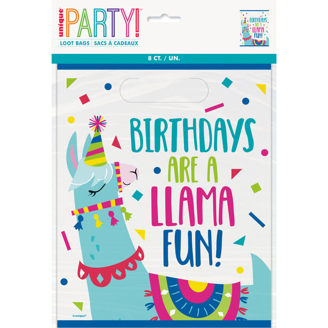 Llama Cumpleaños Bolsas 8pcs