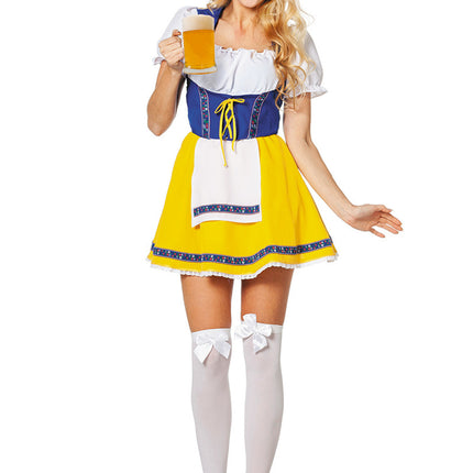 Vestido Dirndl Oktoberfest Amarillo Azul