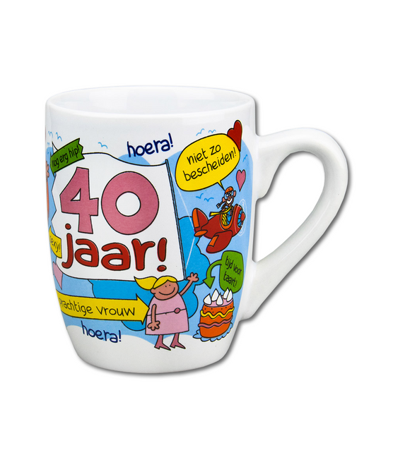 Taza 40 Años Mujer 12cm