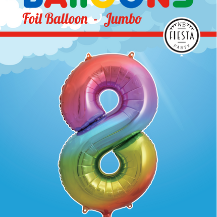 Globo Foil Figura 8 Arco Iris XL 86cm vacío