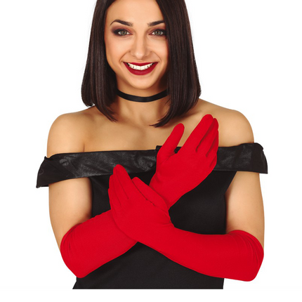 Guantes de Halloween Rojo 42cm