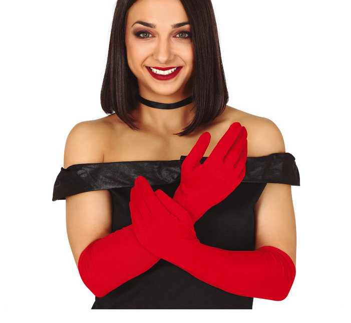 Guantes de Halloween Rojo 45cm