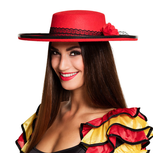 Sombrero Señorita Rojo 39cm