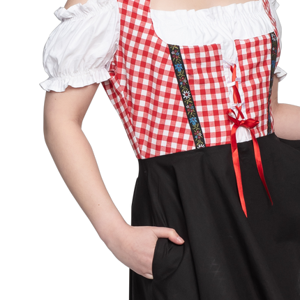 Oktoberfest Vestido Dirndl Oktoberfest Rojo Blanco Negro Señoras