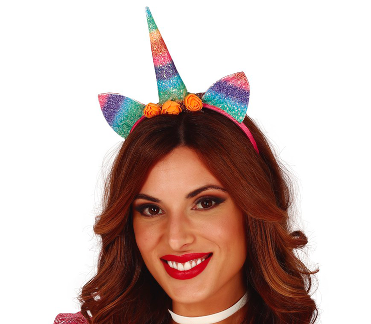 Diadema de unicornio de colores