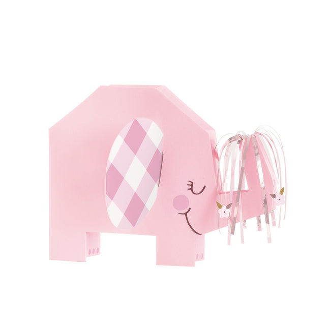 Elefante Bebé Decoración de Mesa Rosa 23cm