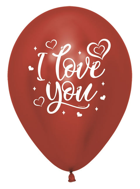 Globos I Love You Sparkly Reflex Mix 30cm 25pcs