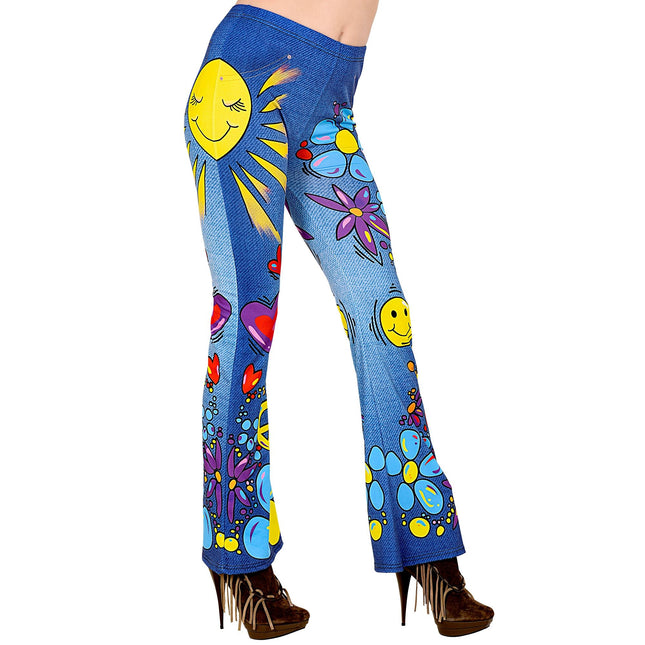 Legging Hippie 60S Azul Mujer