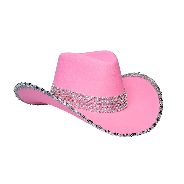 Sombrero Vaquero Rosa Purpurina