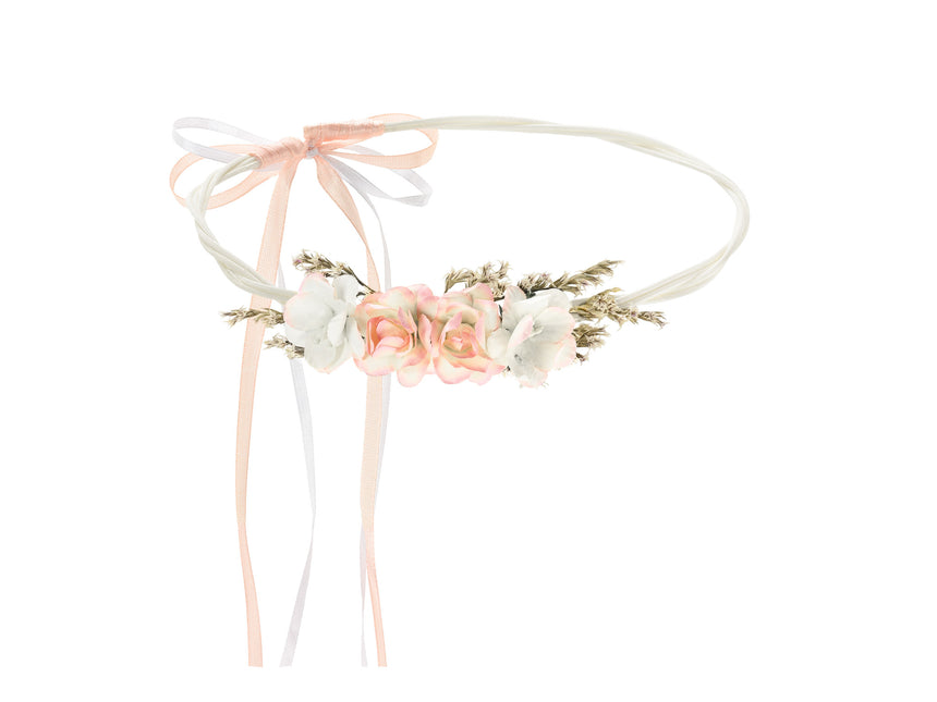 Diadema Floral Melocotón