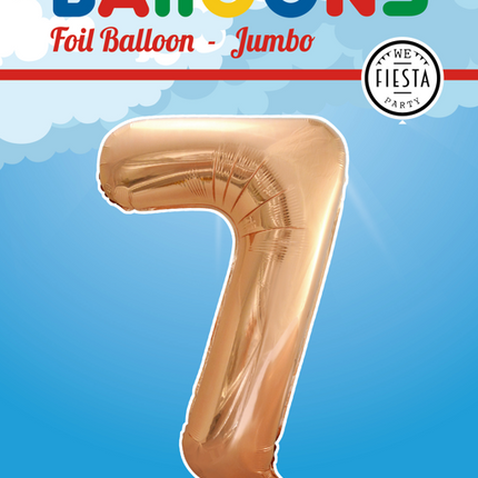 Globo Foil Figura 7 Oro Rosa XL 86cm vacío