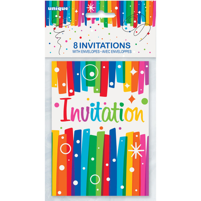 Invitaciones Arco Iris 8pcs