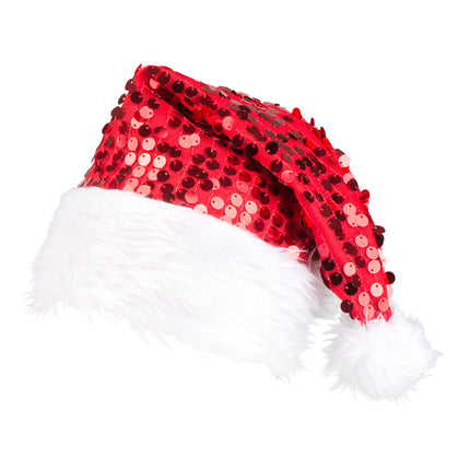 Gorro de Papá Noel Purpurina Rojo