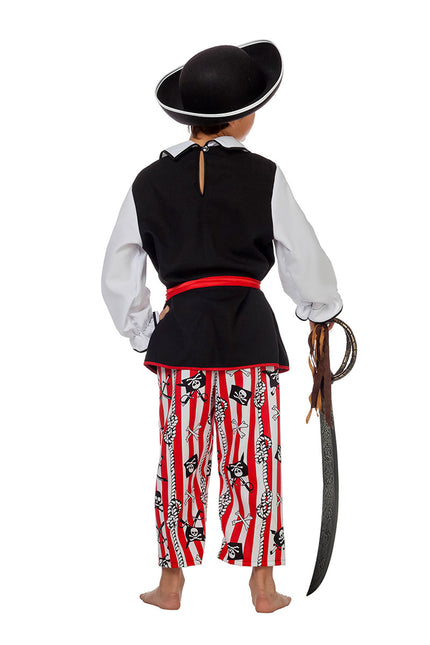 Traje Pirata Negro Blanco Niño