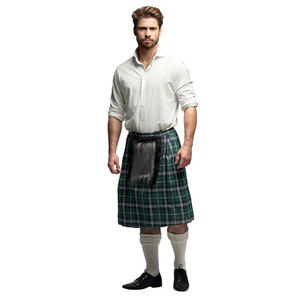 Kilt Verde Hombre Con Bolso