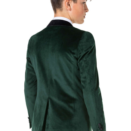 Blazer de terciopelo verde oscuro niño adolescente OppoSuits