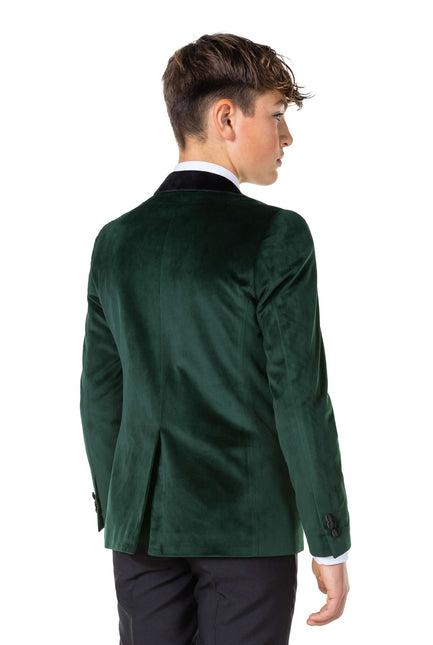 Blazer de terciopelo verde oscuro niño adolescente OppoSuits