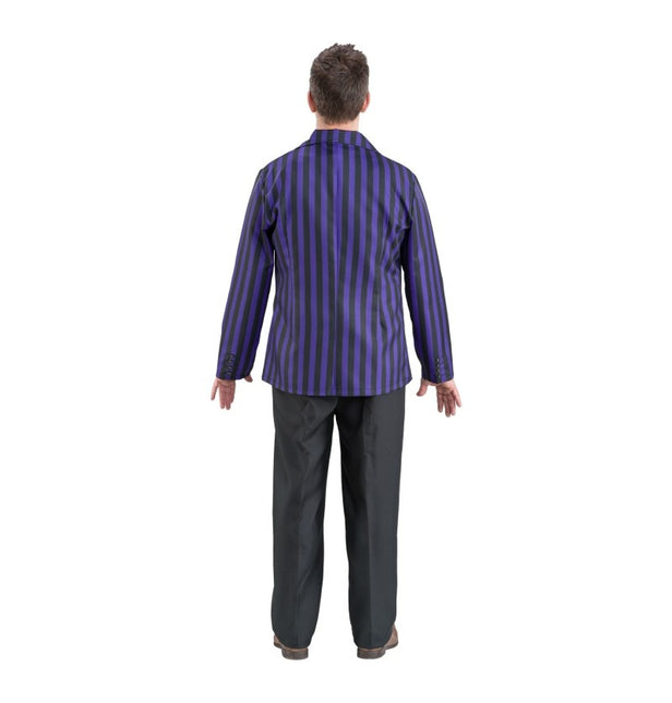 Disfraz Miércoles Uniforme Escolar Negro/Morado Hombre