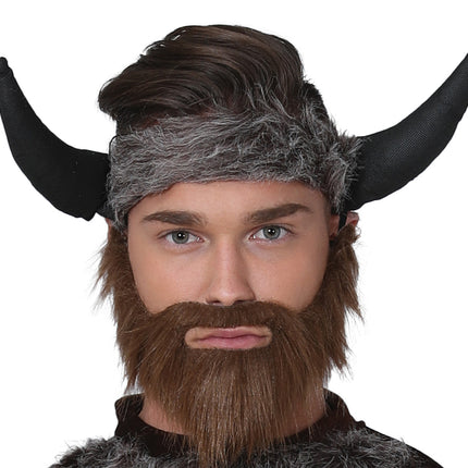 Disfraz de Vikingo Marrón Gris Hombre