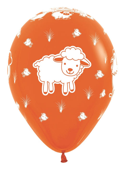 Globos Mezcla de Animales de Granja 30cm 25pcs