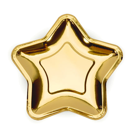 Platos de Oro Estrella 18cm 6pcs