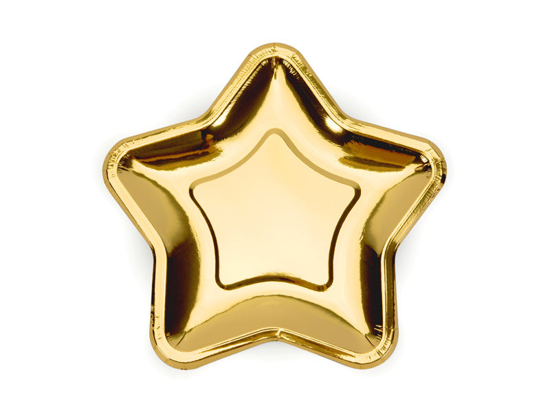 Platos de Oro Estrella 18cm 6pcs