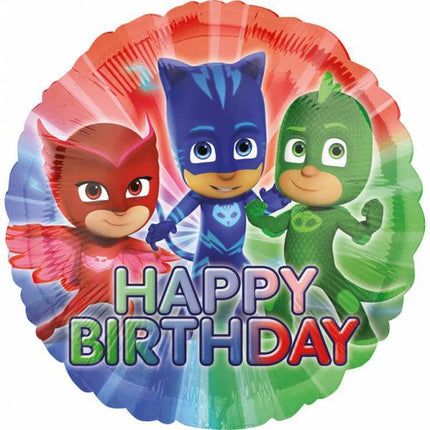 Pj Masks Globo de Helio Feliz Cumpleaños 45cm vacio