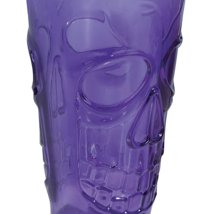 Calavera de cristal morada de Halloween 15cm