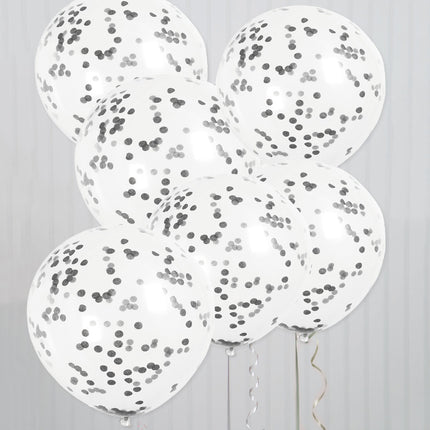 Globos Confeti Negro 40cm 6pcs