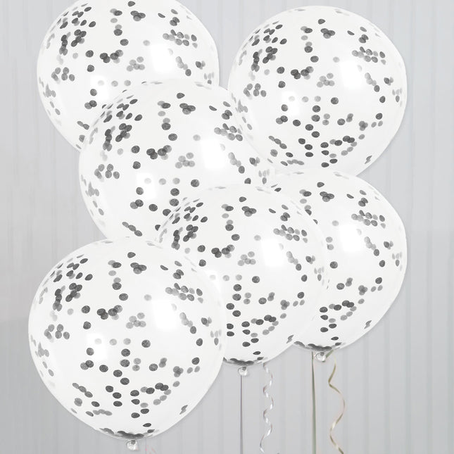 Globos Confeti Negro 40cm 6pcs