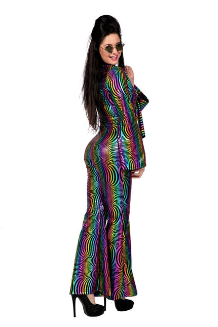 Traje Disco Color Damas Holográfico