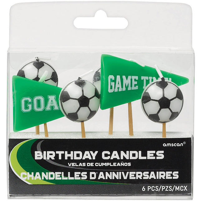 Velas Fútbol 6cm 6uds