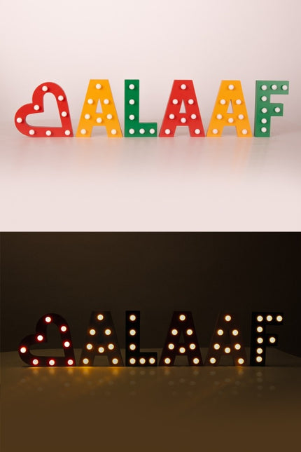 Set Letras Alaaf Con Luz 16.6Cm