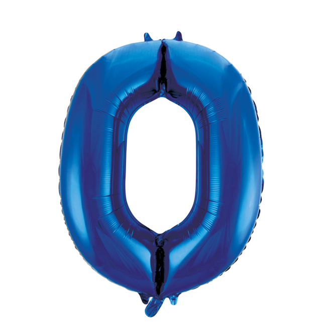 Globo Foil Figura 0 Azul XL 86cm Vacío