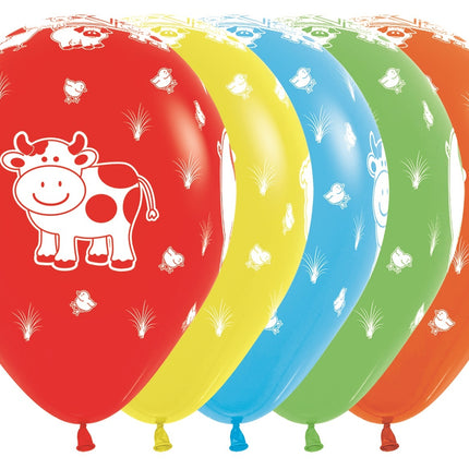 Globos Mezcla de Animales de Granja 30cm 25pcs