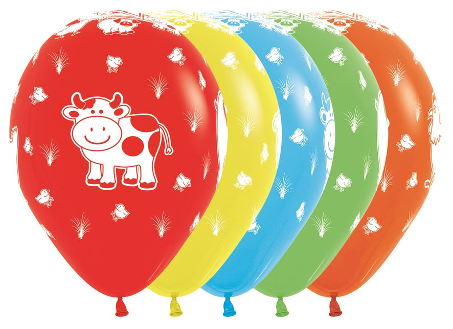 Globos Mezcla de Animales de Granja 30cm 25pcs