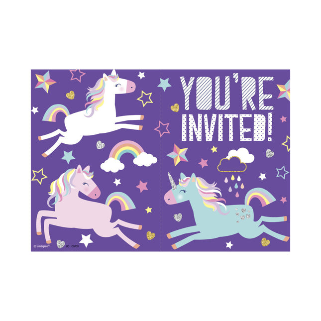 Invitaciones Unicornio 8pcs