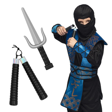 Set de armas falsas Ninja Niño 2 piezas