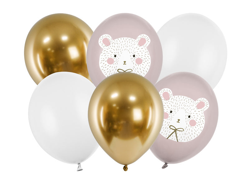 Globos Oso Polar Mix 30cm 6pcs