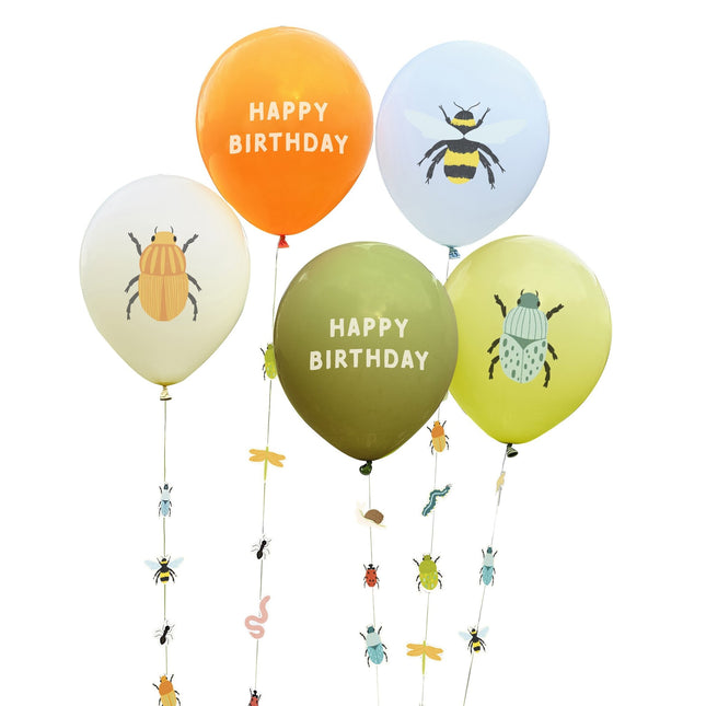 Globos Animales del Bosque Feliz Cumpleaños 5pcs