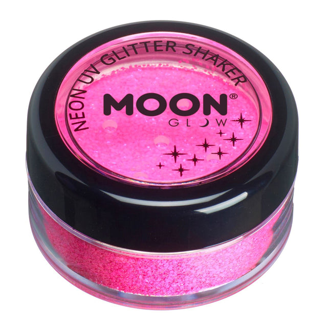 Moon Glow Neon UV Purpurina Shakers Rosa Caliente 5g