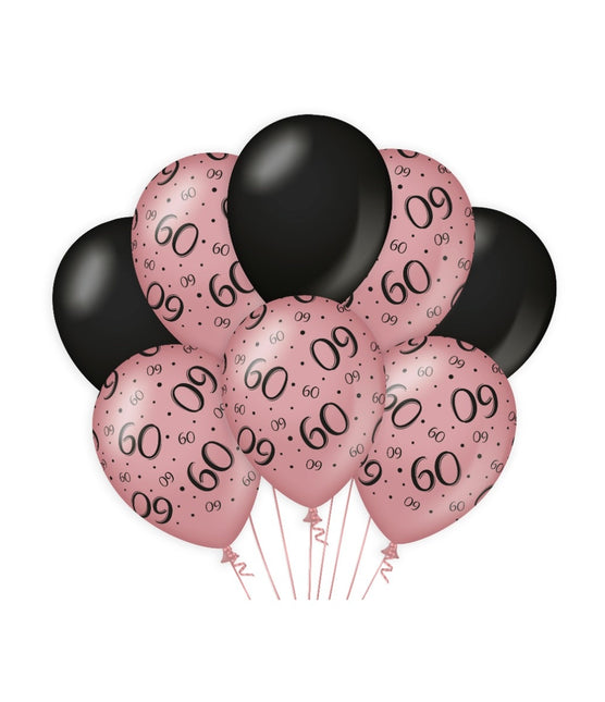 Globos 60 Años Rosa Negra 30cm 8pcs