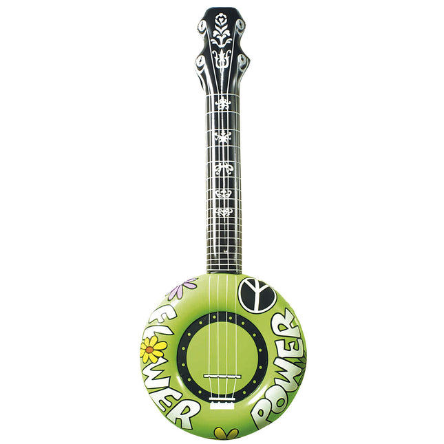 Hippie 60S Banjo Falso Hinchable Verde 1m