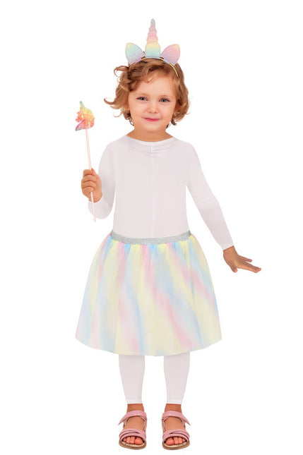 Conjunto Disfraz Unicornio Coloreado Niña 3 piezas