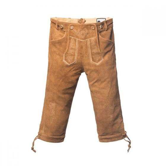 Lederhose Cuero Marrón Largo y Tirantes