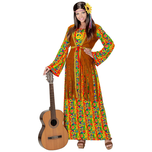 Vestido Hippie 60S Mujer Con Chaleco